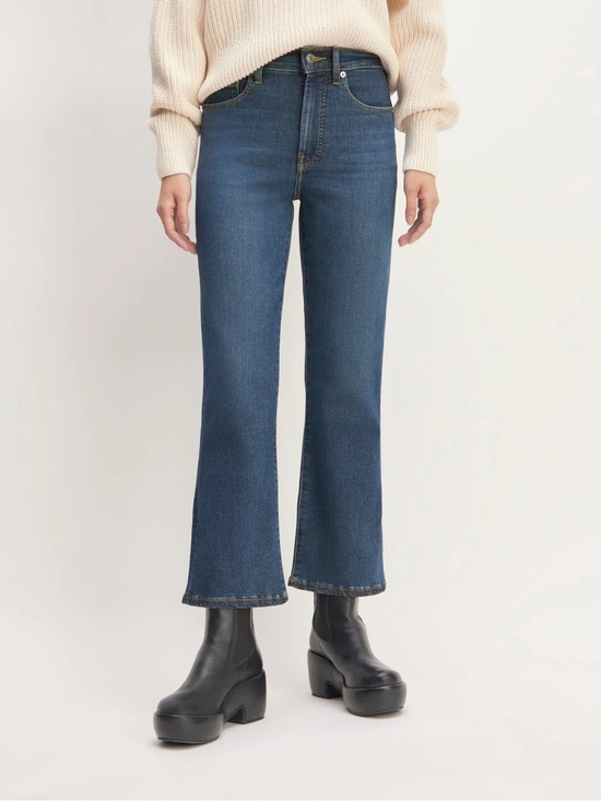 Everlane Denim - Everlane Dark Blue Cropped Flare Jeans